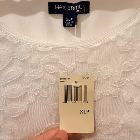 NWT White lace shift dress Bridal Shower Summer cottagecore minimal chic - Picture 5 of 9